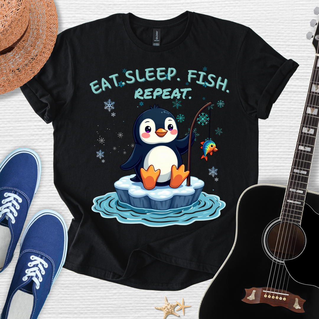 Funny Fishing Penguin Tee