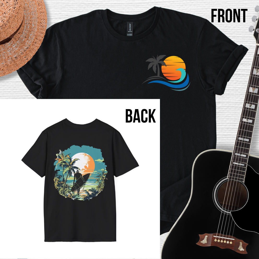 Wave Hunter Tee- Tropical Beach Design