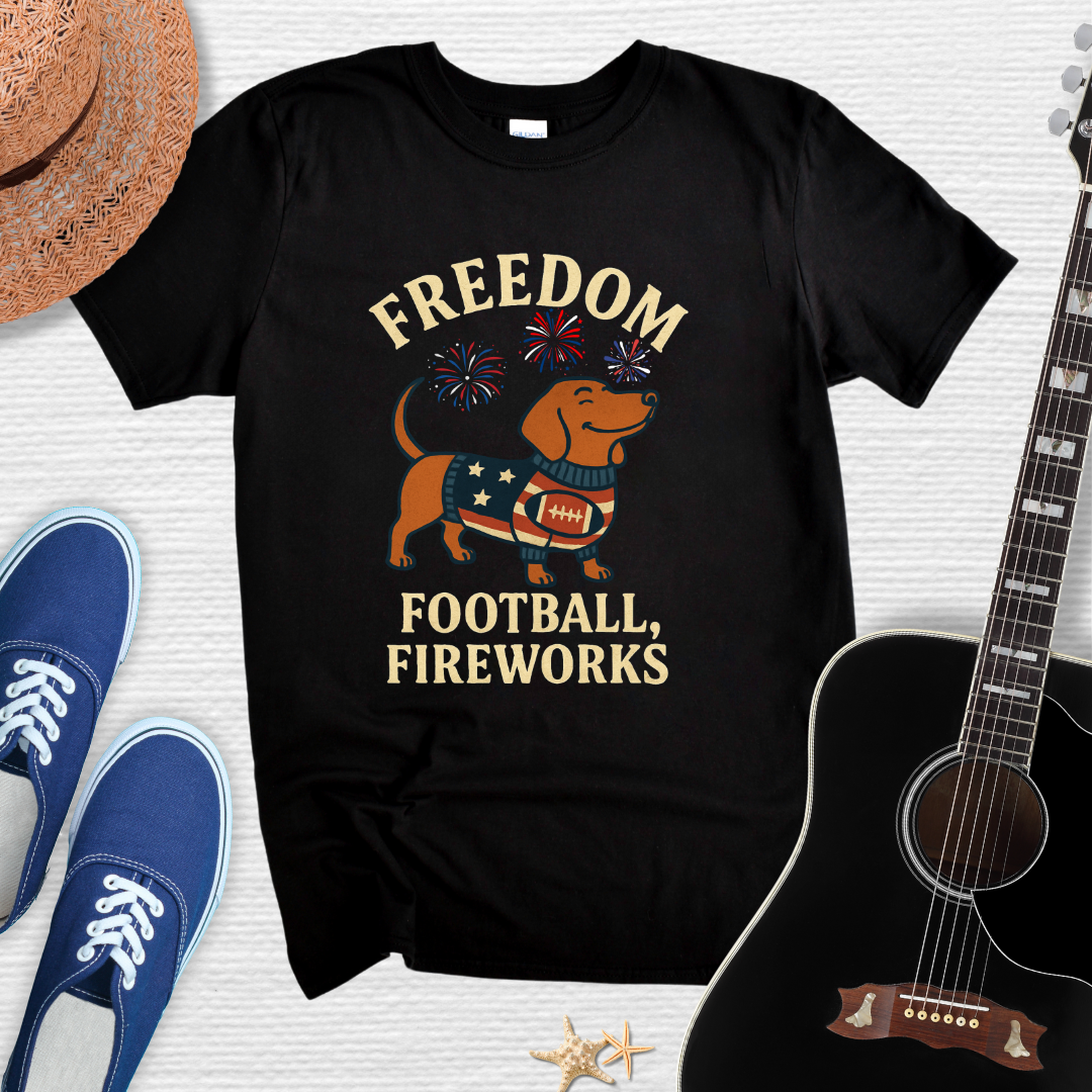 Freedom, Football, Fireworks Tee