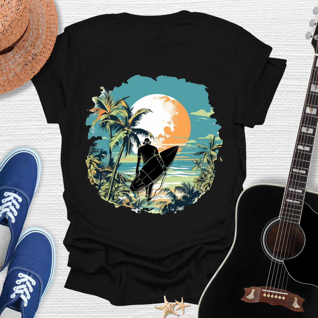 Wave Hunter Tee- Tropical Beach Design