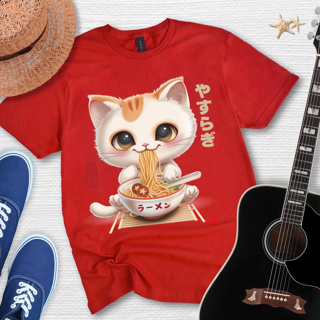Japanese Chill Cat Eating Ramen Tee