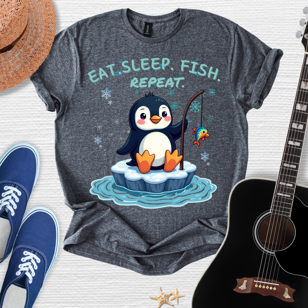 Funny Fishing Penguin Tee