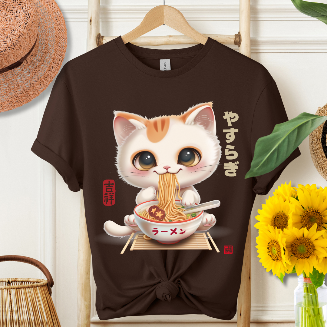 Japanese Chill Cat Eating Ramen Tee
