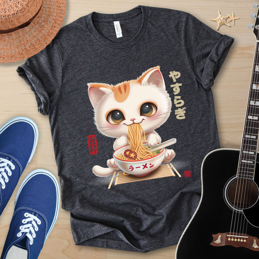 Japanese Style Cute Cat Ramen Tee