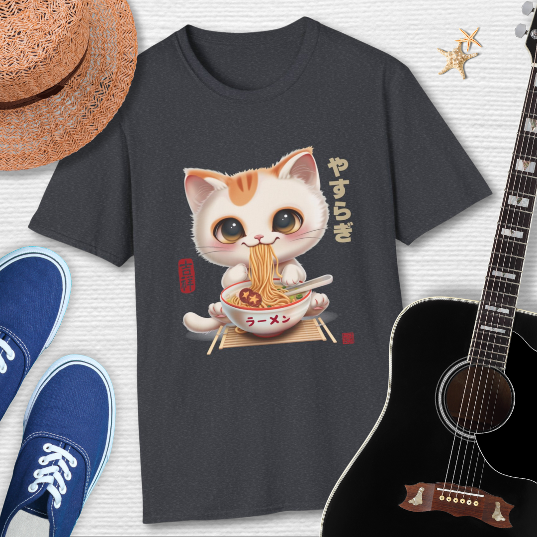 Japanese Chill Cat Eating Ramen Tee