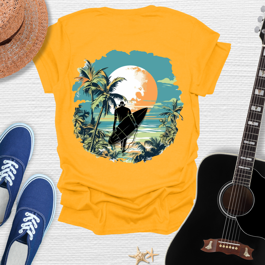 Wave Hunter Tee- Tropical Beach Design