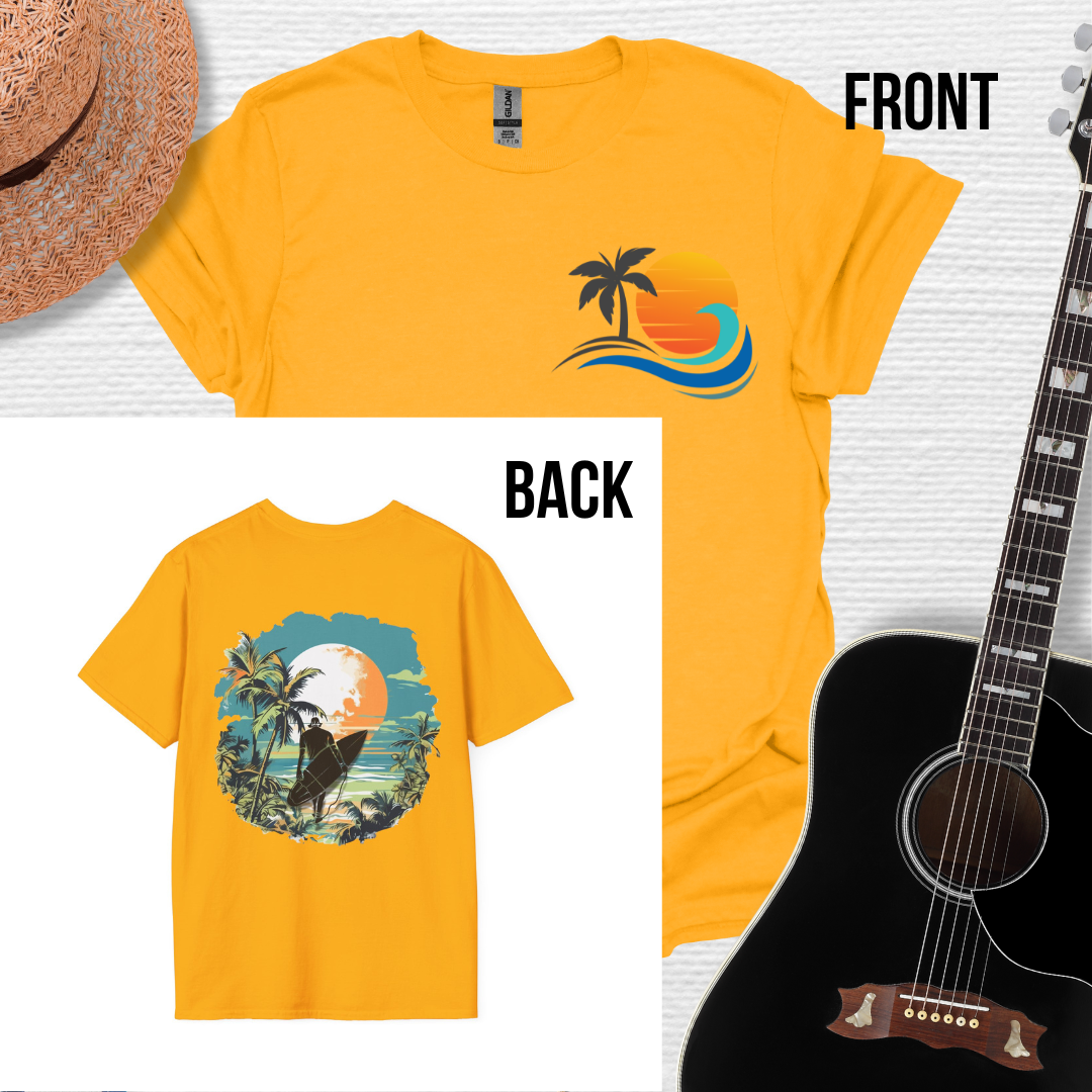 Wave Hunter Tee- Tropical Beach Design