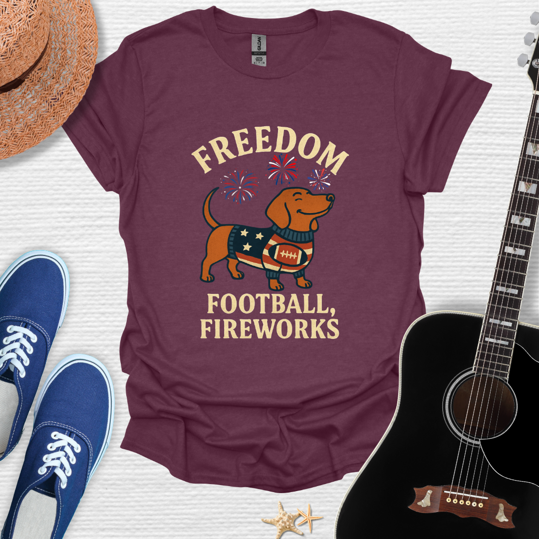 Freedom, Football, Fireworks Tee