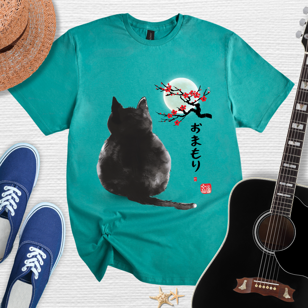 Spirit Guardian, Japanese Minimal Cat Art Design