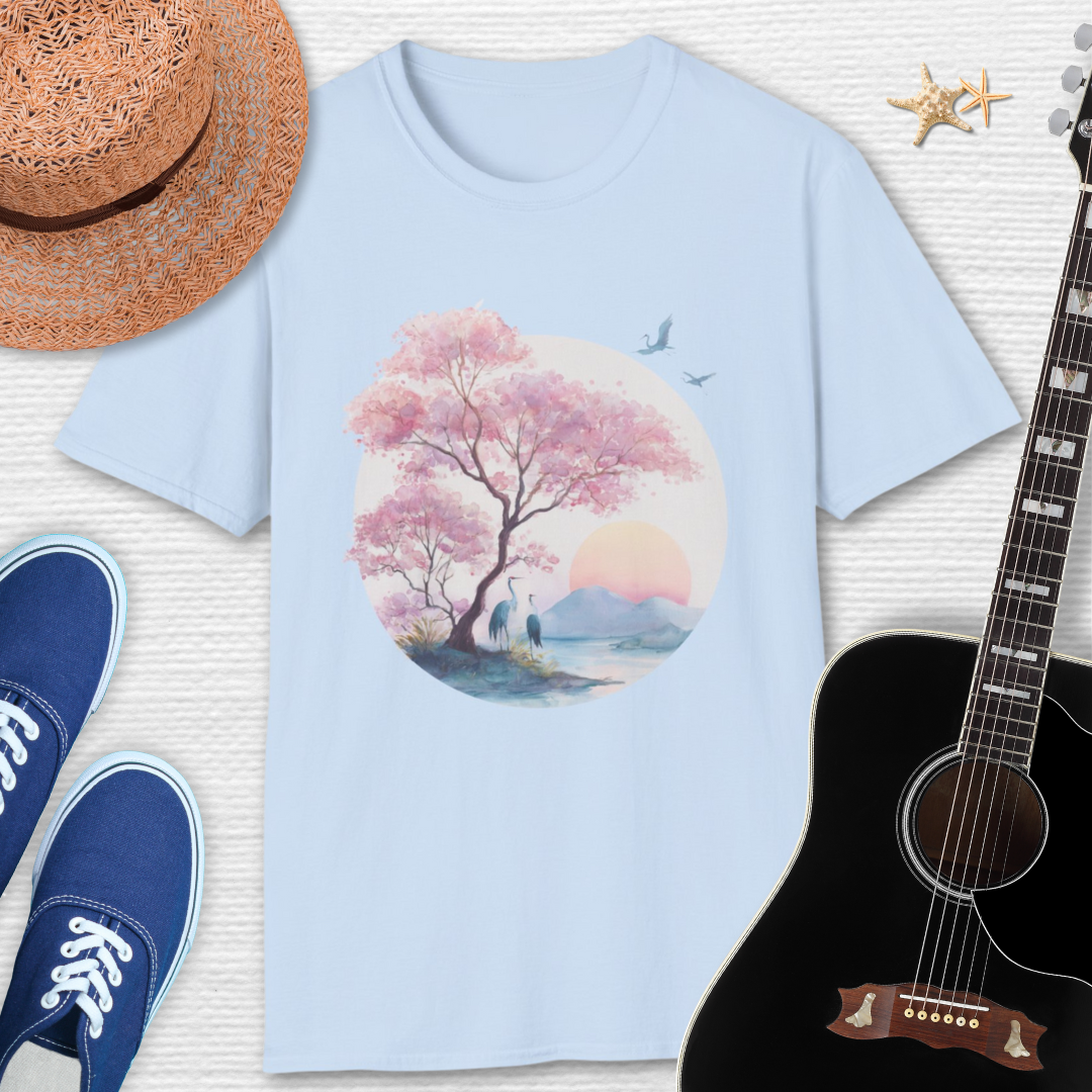 Japanese Serene Sakura Sunset T-Shirt