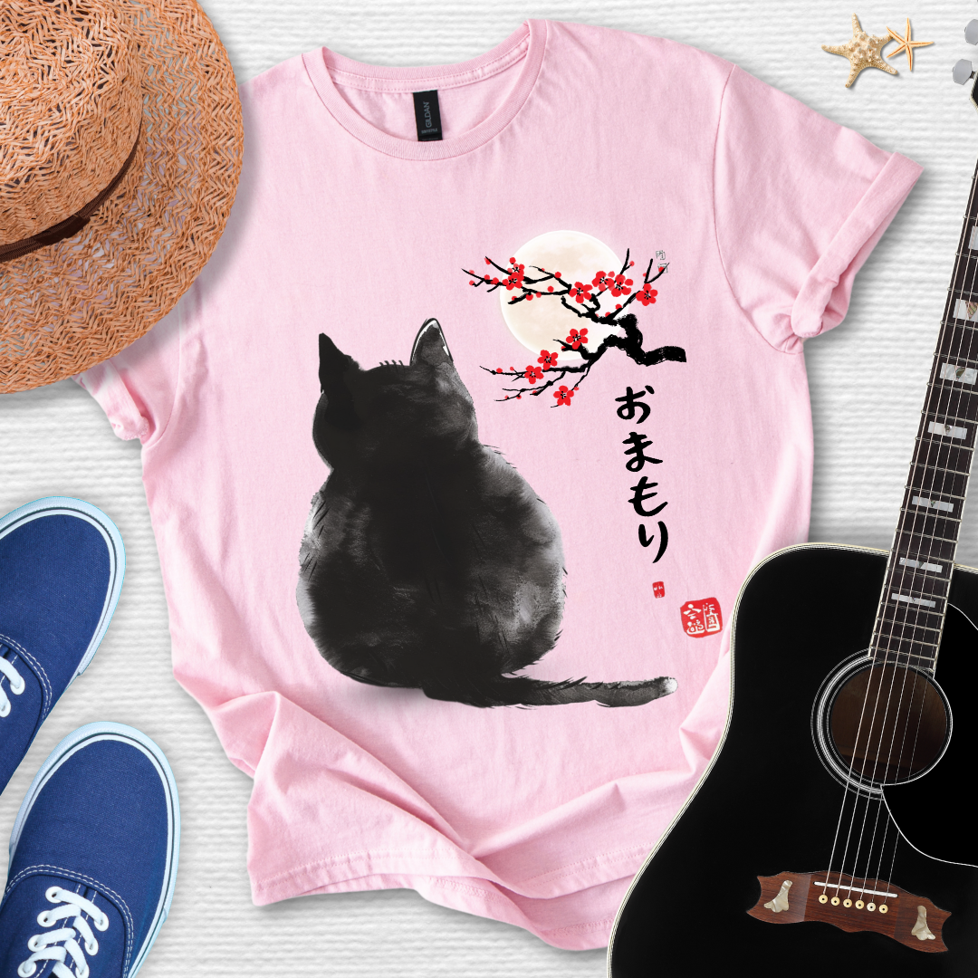 Spirit Guardian, Japanese Minimal Cat Art Design