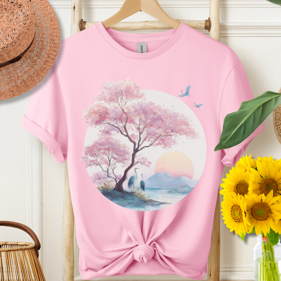 Japanese Serene Sakura Sunset T-Shirt