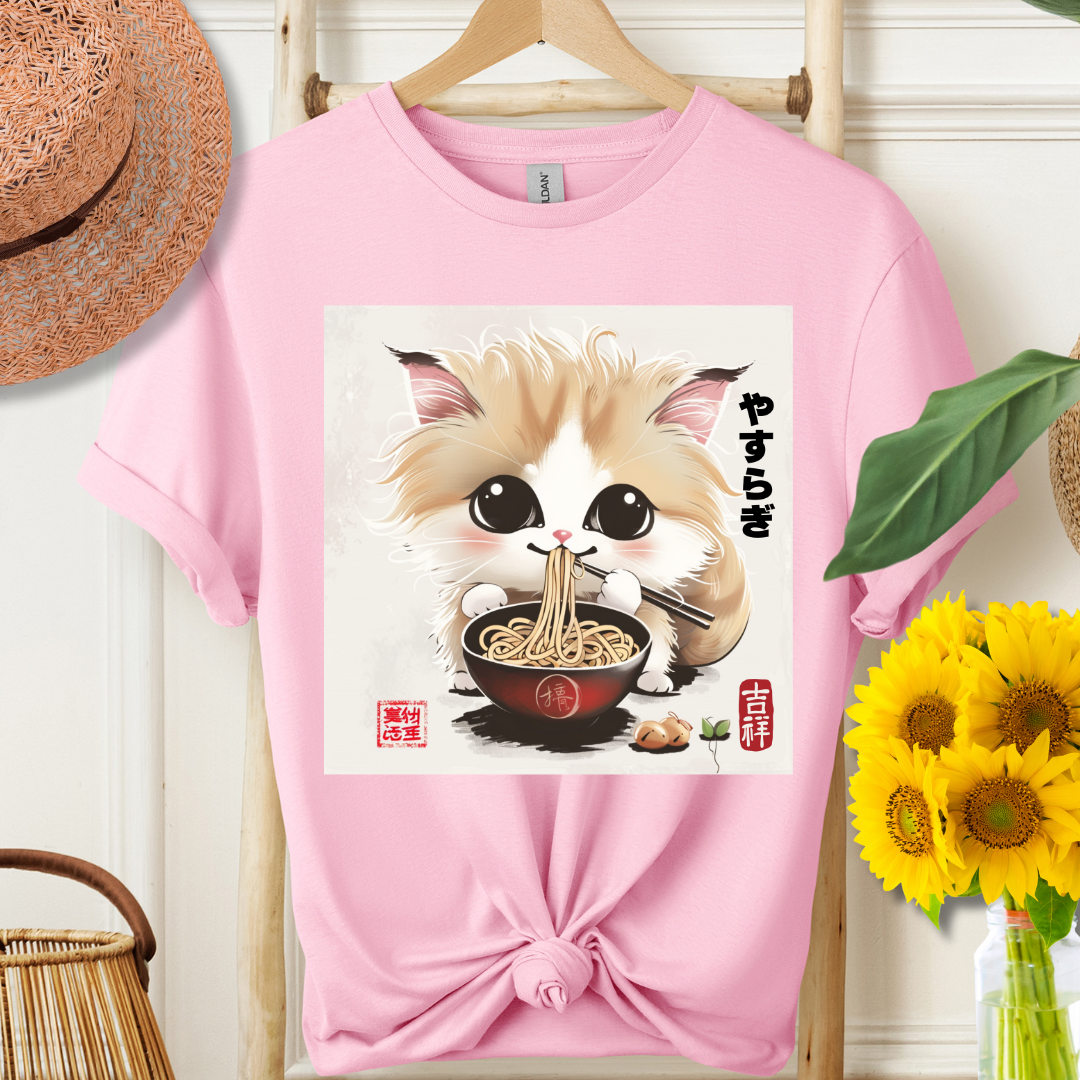 Japanese Chill Cat Eating Ramen Tee