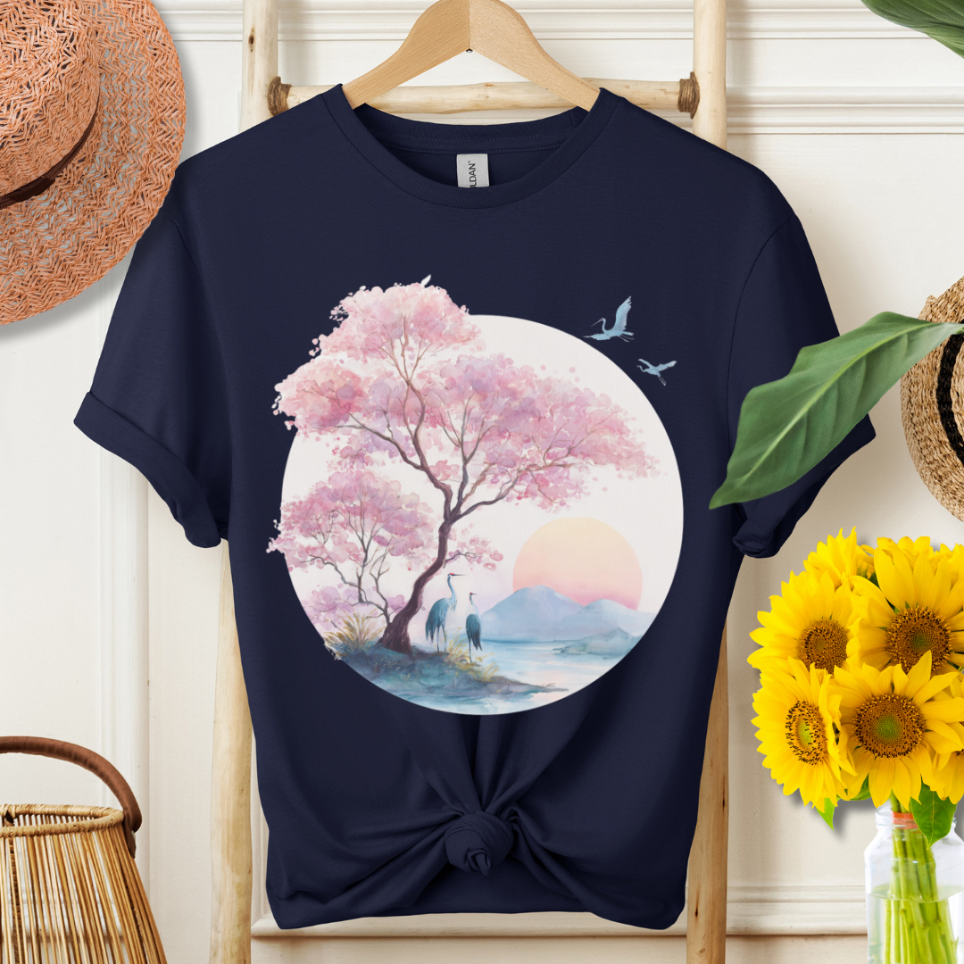 Japanese Serene Sakura Sunset T-Shirt
