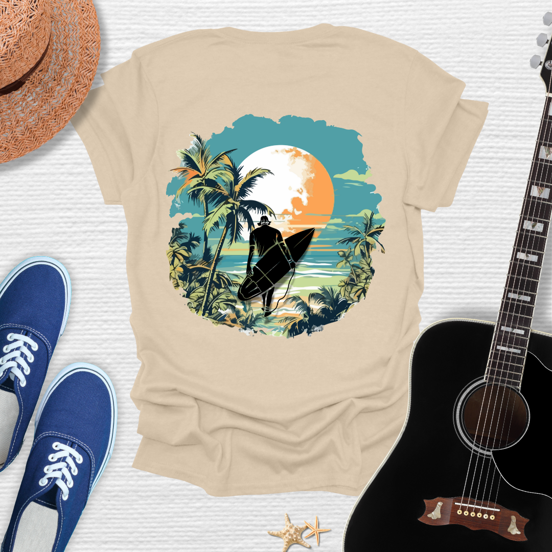 Wave Hunter Tee- Tropical Beach Design