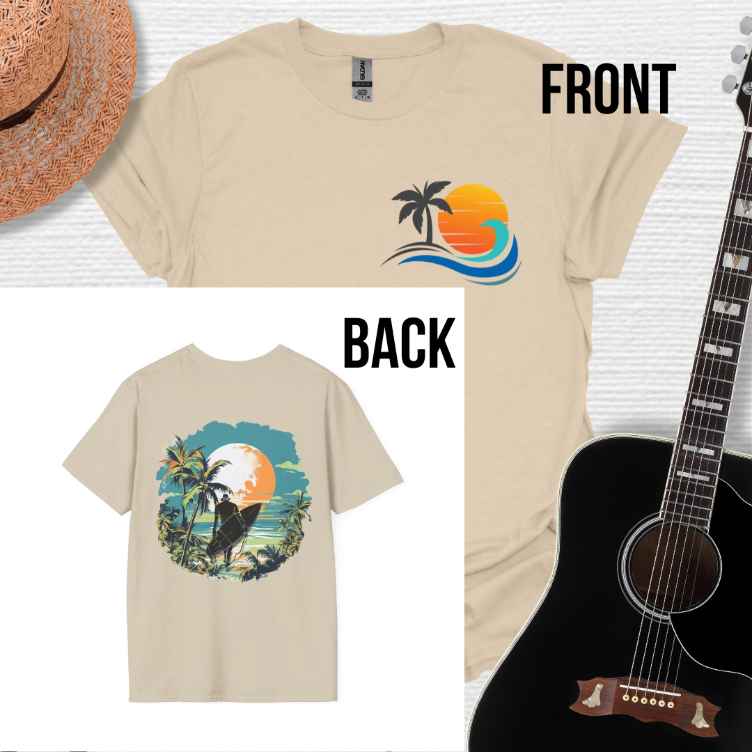 Wave Hunter Tee- Tropical Beach Design