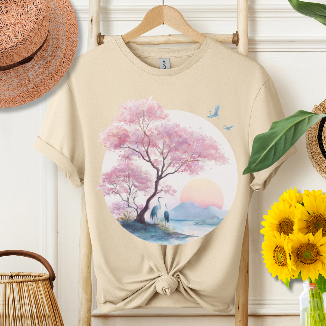 Japanese Serene Sakura Sunset T-Shirt