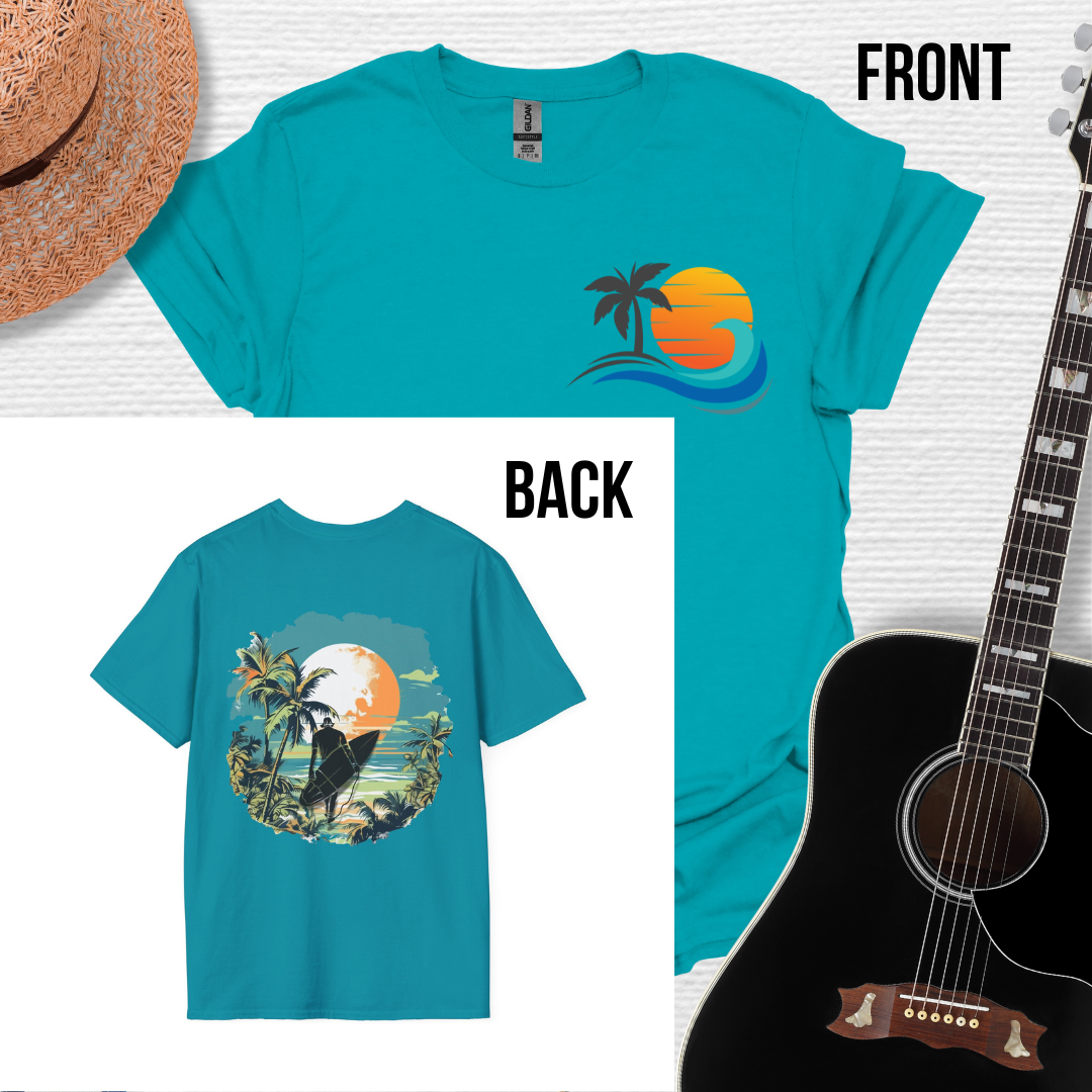 Wave Hunter Tee- Tropical Beach Design