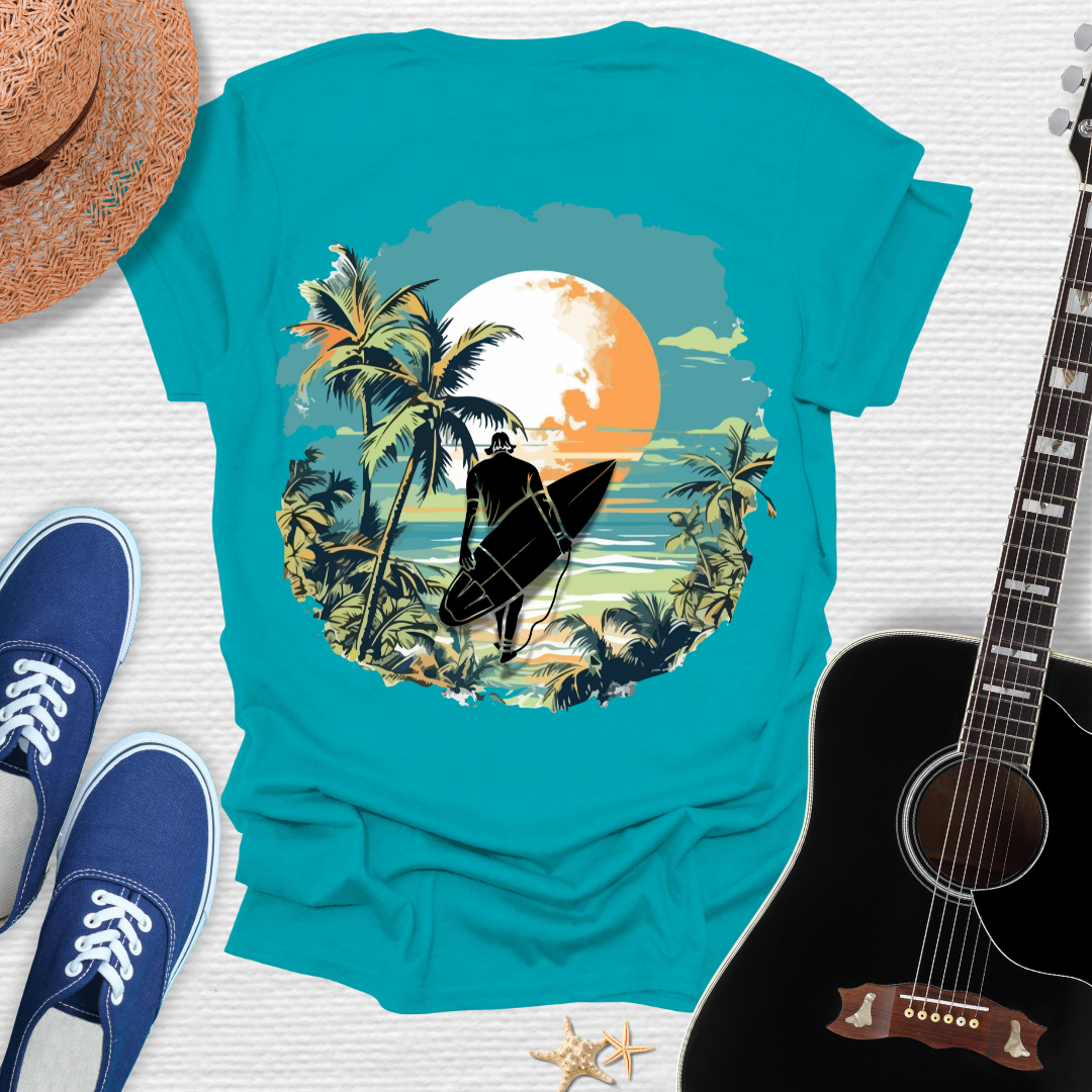 Wave Hunter Tee- Tropical Beach Design
