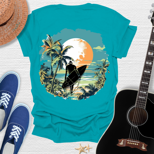 Wave Hunter Tee- Tropical Beach Design