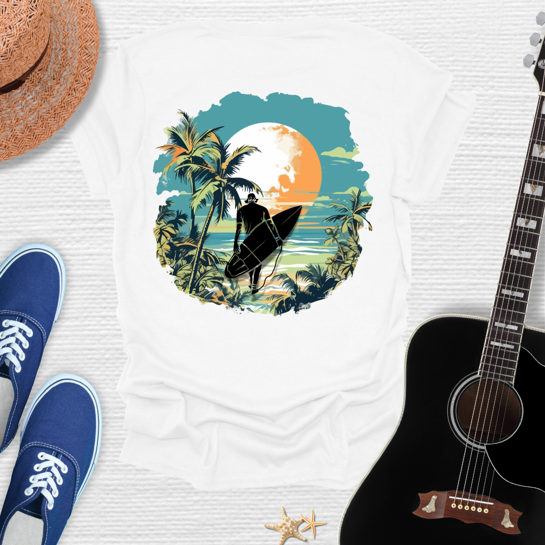 Wave Hunter Tee- Tropical Beach Design