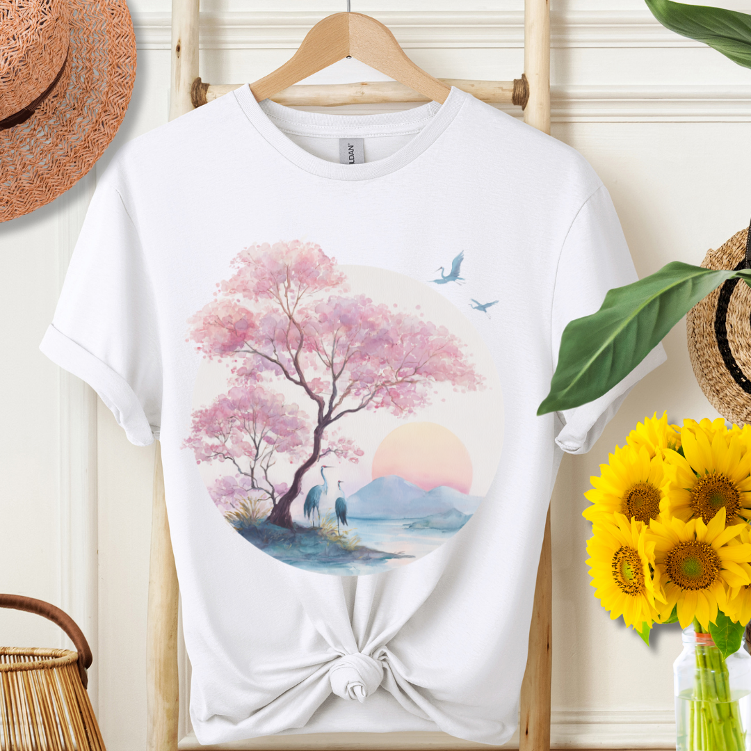 Japanese Serene Sakura Sunset T-Shirt