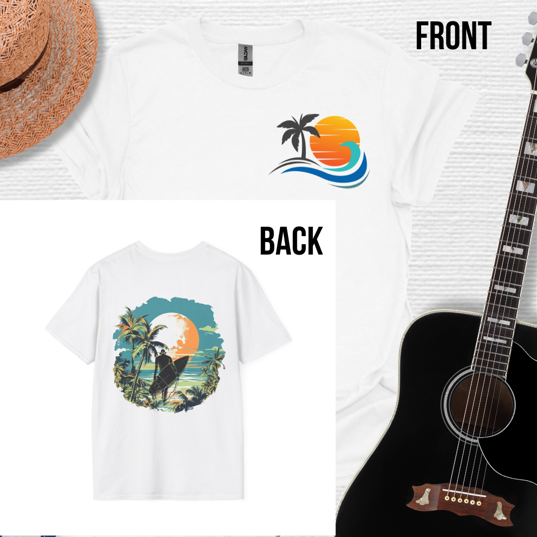Wave Hunter Tee- Tropical Beach Design