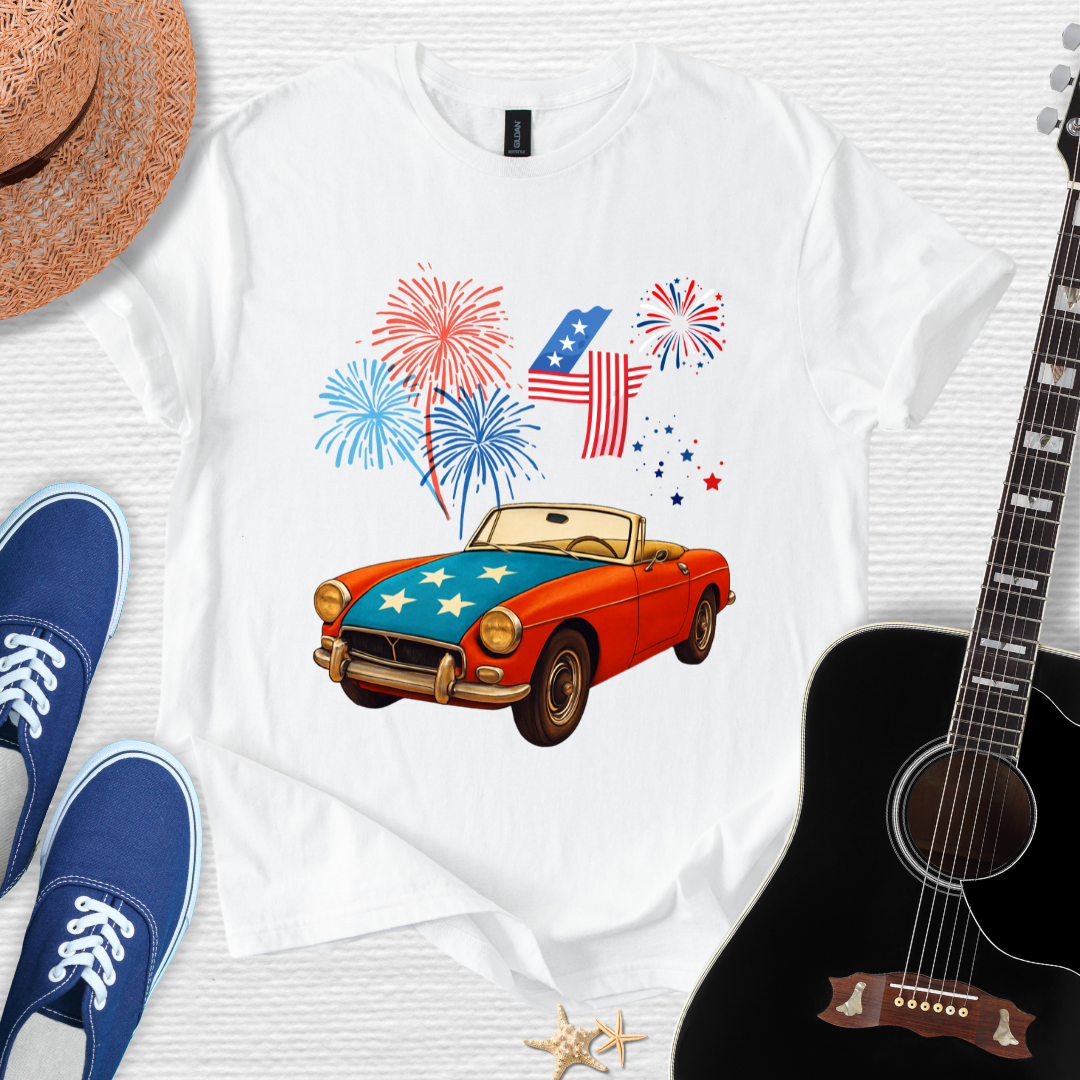 Patriotic Vintage Car Tee
