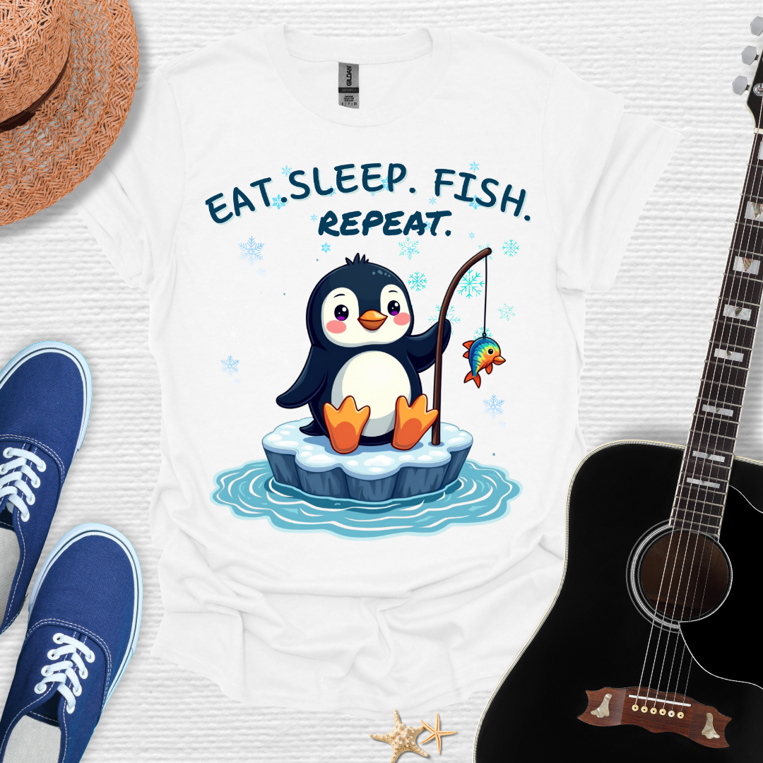 Funny Fishing Penguin Tee
