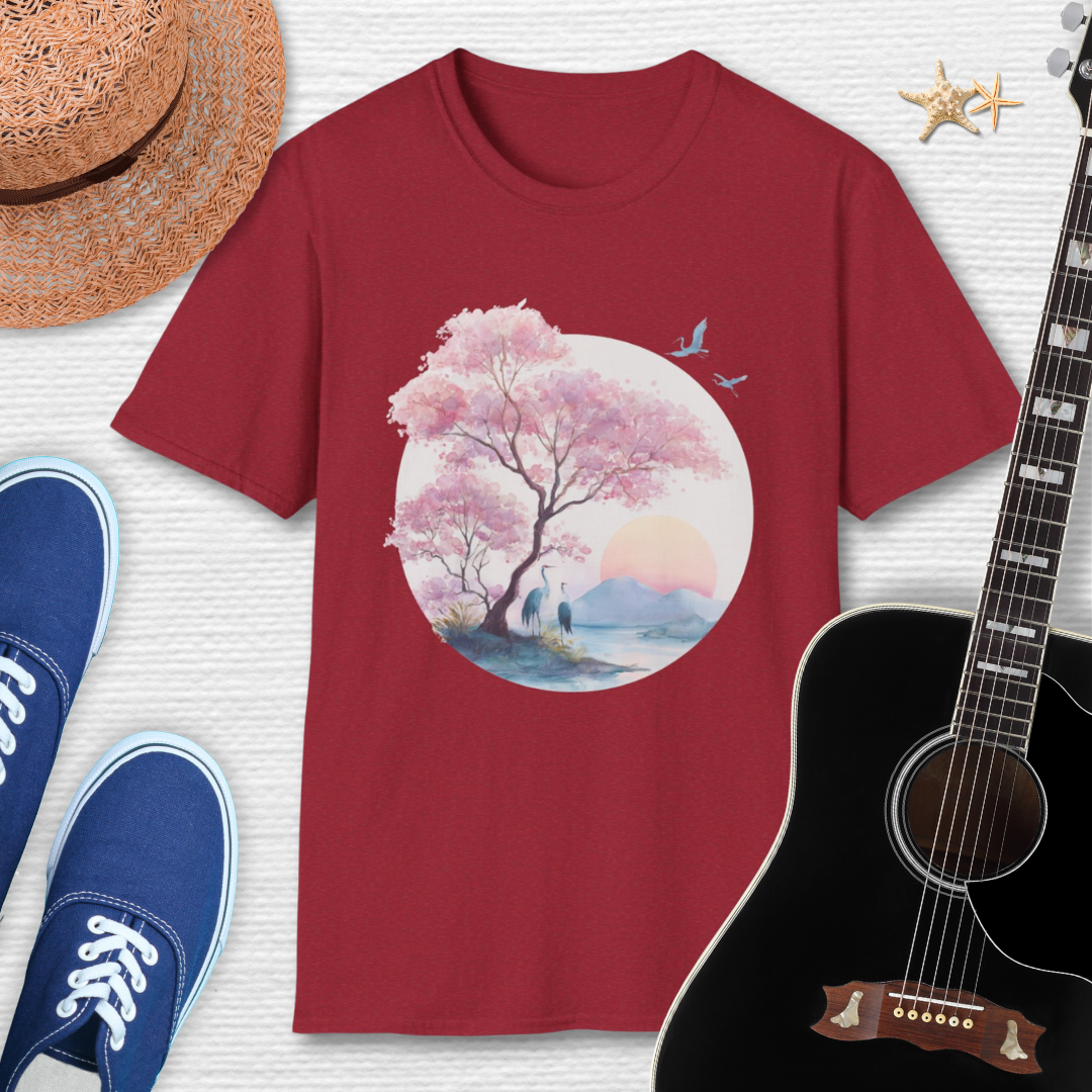 Japanese Serene Sakura Sunset T-Shirt