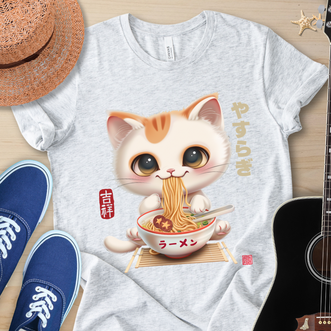 Japanese Style Cute Cat Ramen Tee
