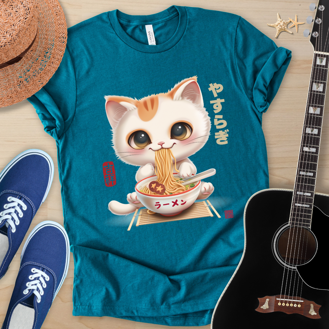 Japanese Style Cute Cat Ramen Tee