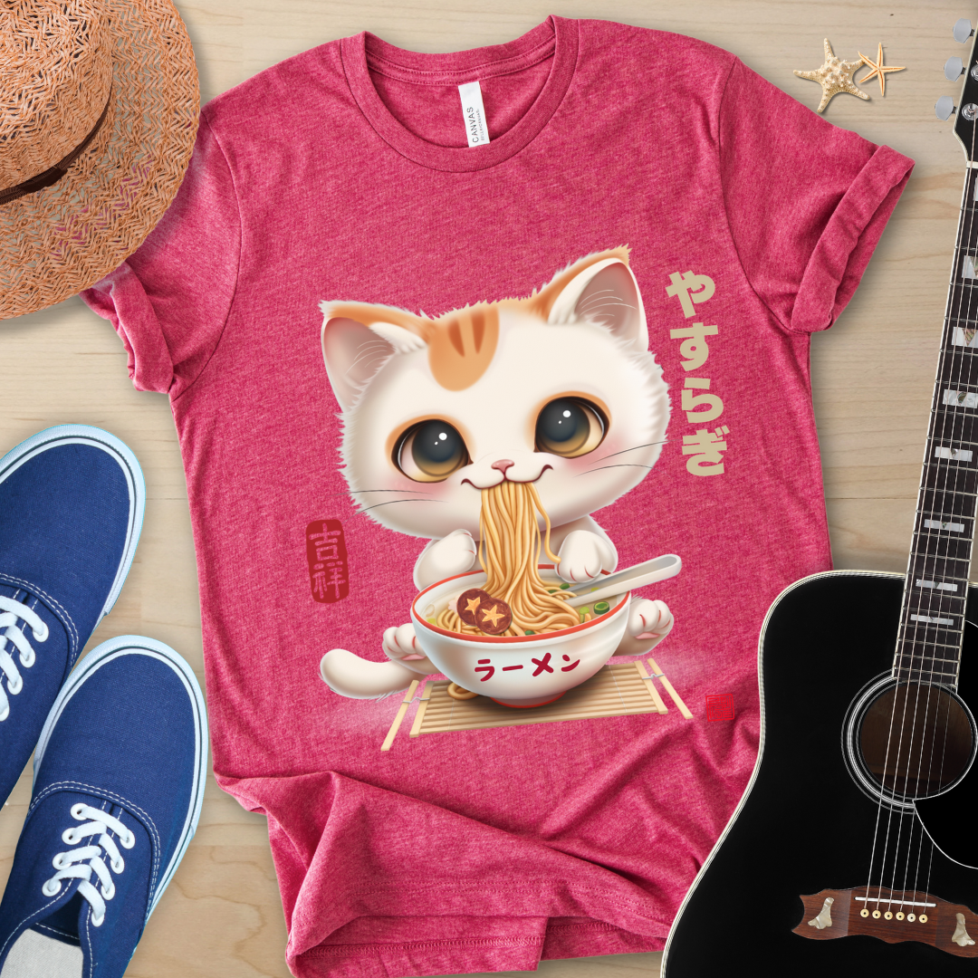 Japanese Style Cute Cat Ramen Tee