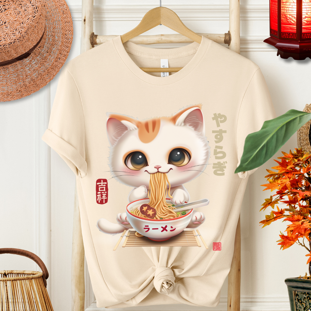Japanese Style Cute Cat Ramen Tee