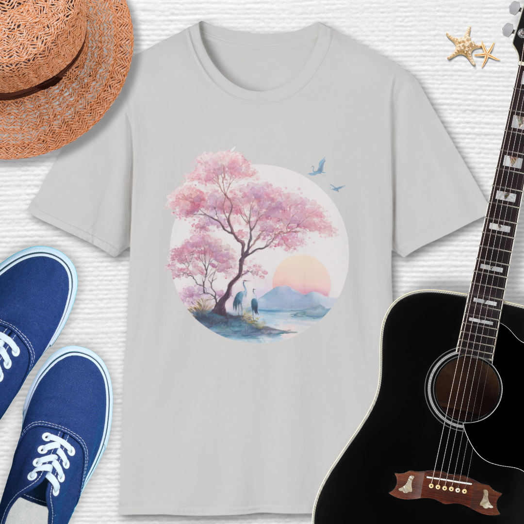 Japanese Serene Sakura Sunset T-Shirt