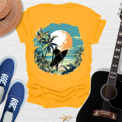 Wave Hunter Tee- Tropical Beach Design