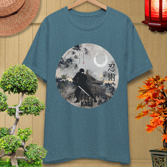 Ninja Kage Tee — Japanese Moonlit Samurai Graphic T-Shirt
