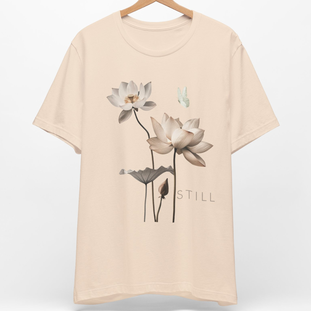 STILL — Lotus & Butterfly Minimalist Zen T-Shirt