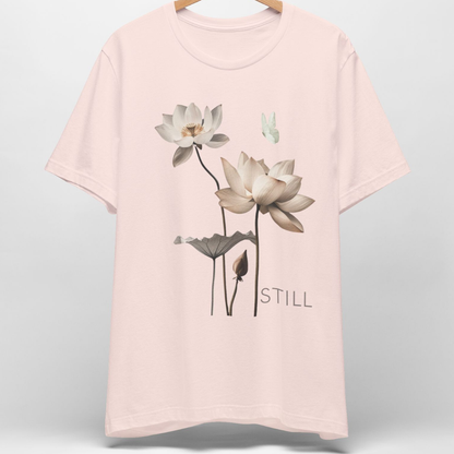 STILL — Lotus & Butterfly Minimalist Zen T-Shirt