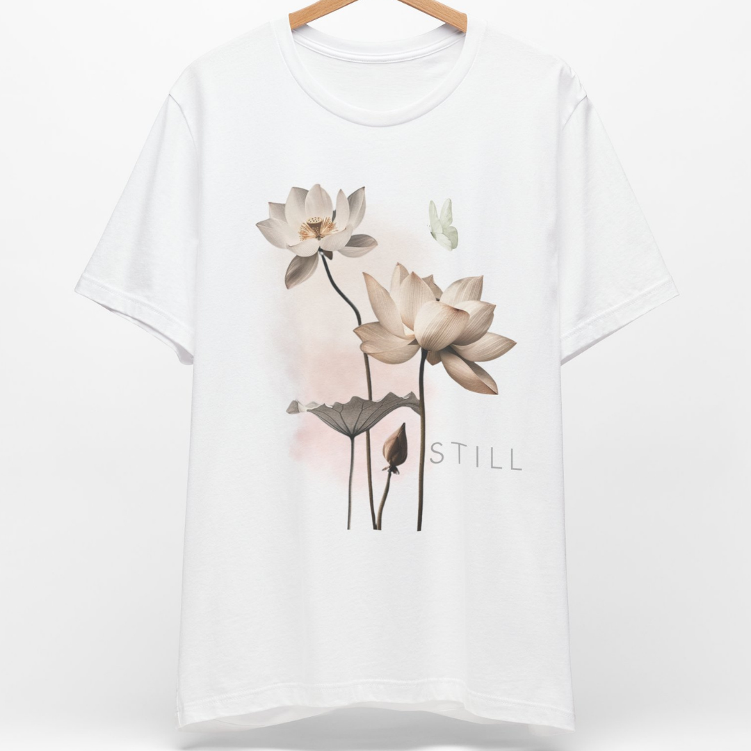 STILL — Lotus & Butterfly Minimalist Zen T-Shirt